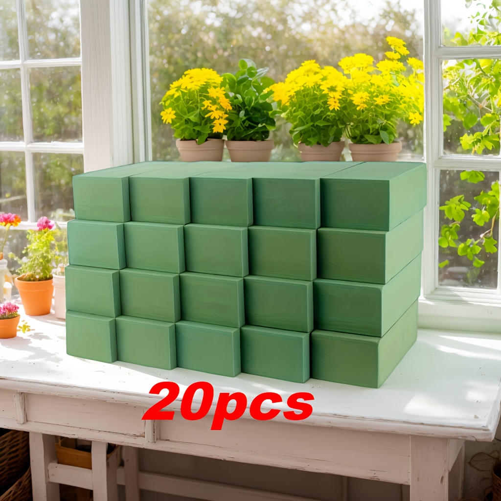 

20 Bulk 8.8l X 4.1 H X 2.6 W "wet Flower Green Tiles For Artificial And Arrangements, Weddings, Birthdays, Home Office Garden Decorations