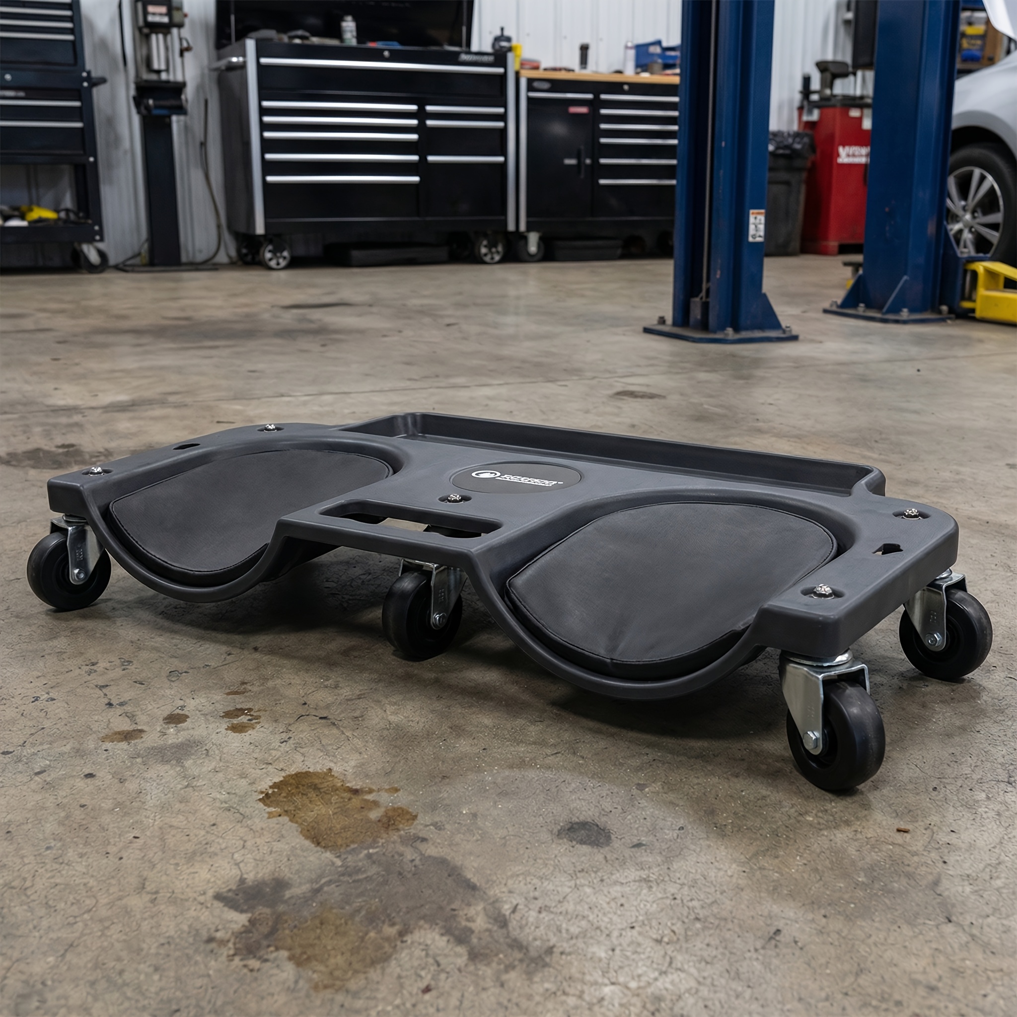 Multi-purpose ABS wheeled rolling platform - comfortable - built-in tool tray for mechanics, carpenters, flooring and auto repair