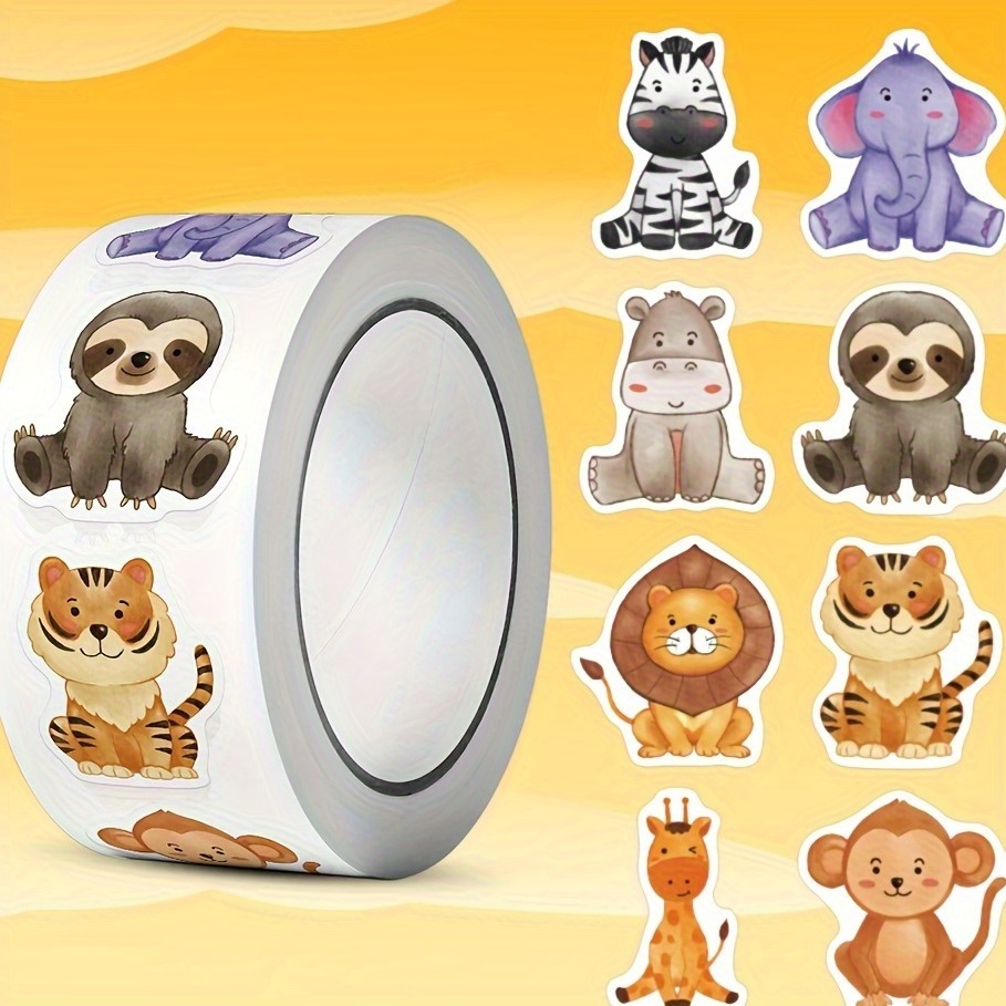 500pcs/roll Animal Stickers Gift Packaging Seals And Sticker Office Stationery Stickers