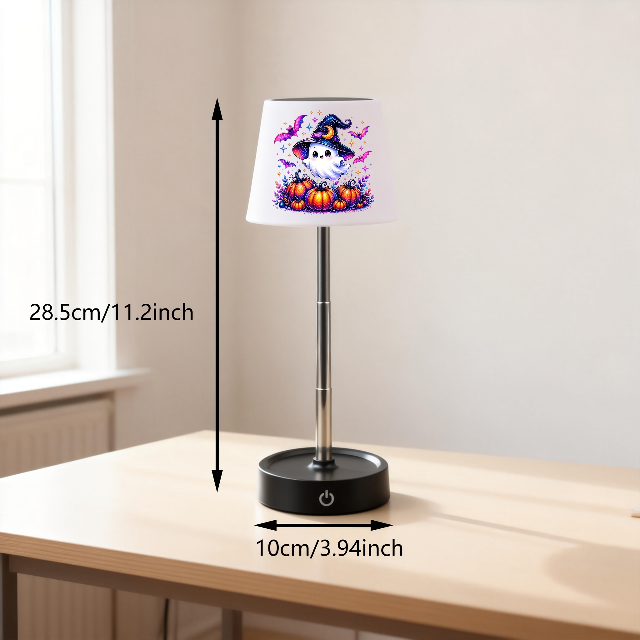 Halloween Cute Ghost Desk Lamp with Wizard Hat Pattern