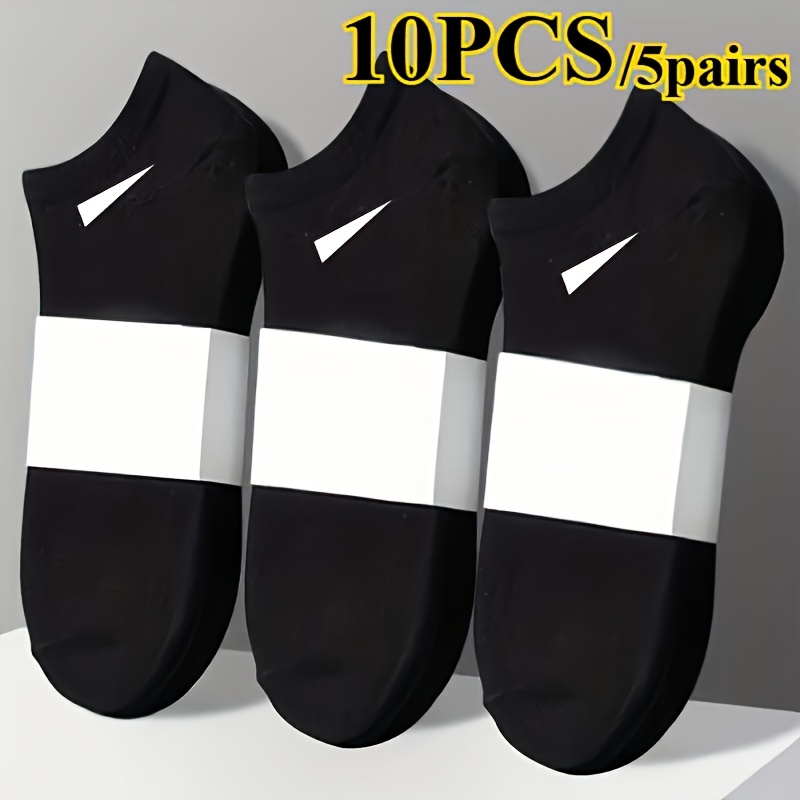 TEMU 5-pair/15-pair Solid & Casual Socks, Minimalist , White, And Gray Color Scheme, Lightweight Soft And Comfortable Socks For Spring And Summer,