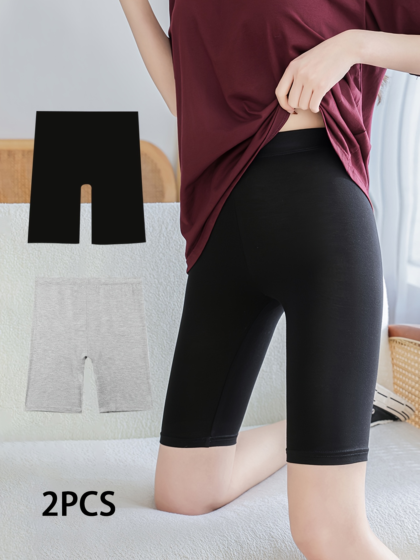 2 pack summer thin breathable anti     safety shorts womens comfortable   safety pants leggings
