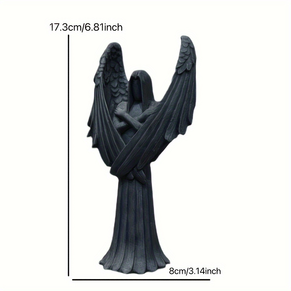 Image of Dark Resin Statue - Abstract Sculpture For Decor, Perfect For Garden And Desktop Display, Ideal Gift For Valentine's, Halloween, Easter
