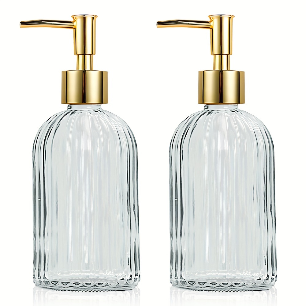 

2-pack Bpa Free Glass Soap Dispensers 13.53 Oz - Freestanding, No Electricity Needed, Luxury Press Pump For Shampoo & Body Wash, Ideal For Bathroom, Kitchen, Office Decor, Perfect Gift For Holidays