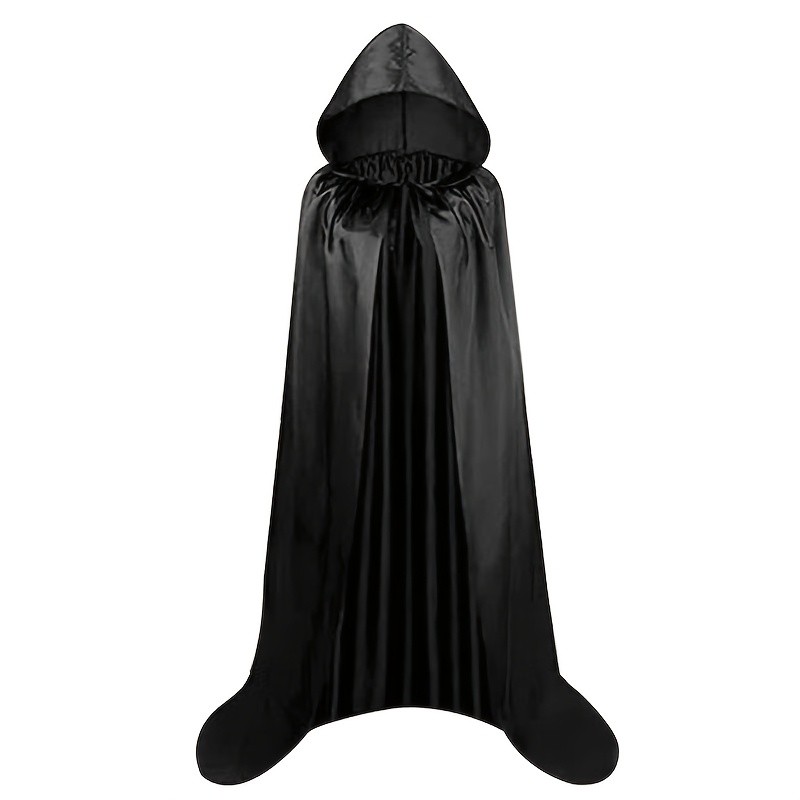 TEMU Halloween Hooded Black Reaper Cape, 59.06 Inches, No Assembly/electricity Required, Suitable For Adult Holiday Parties, Haunted Houses,