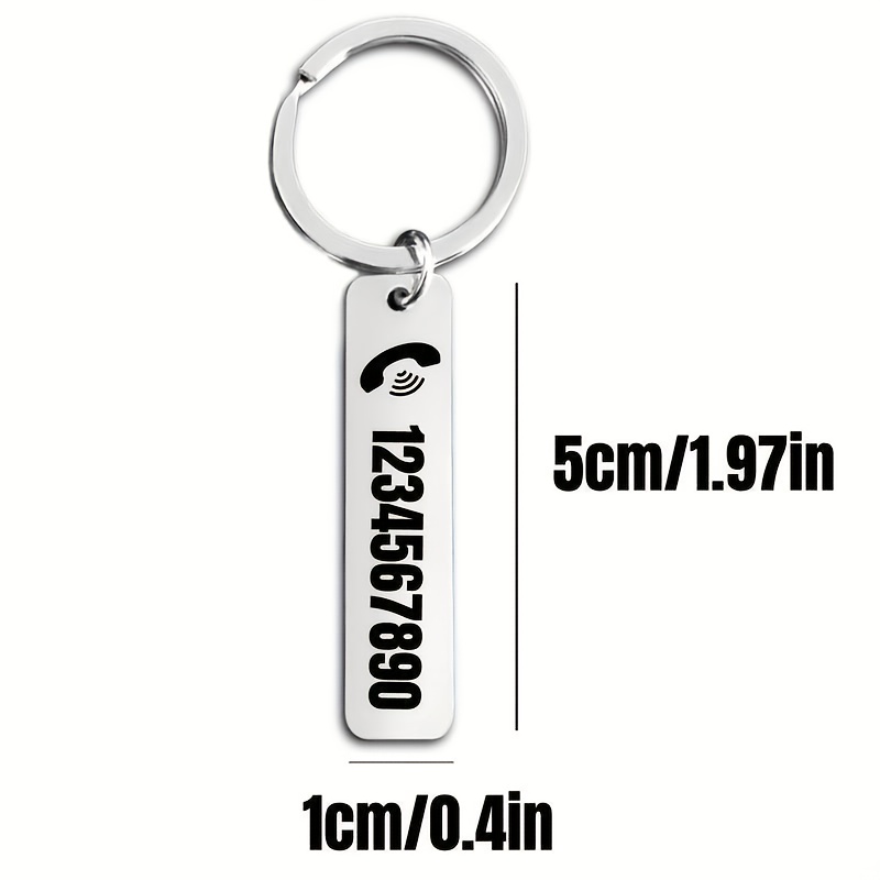 Custom Engraved Keychain - Personalized Name And Phone Number, Anti-lost Double-sided Design, Suitable For Events And Parties, Laser Engraved Custom Keychains