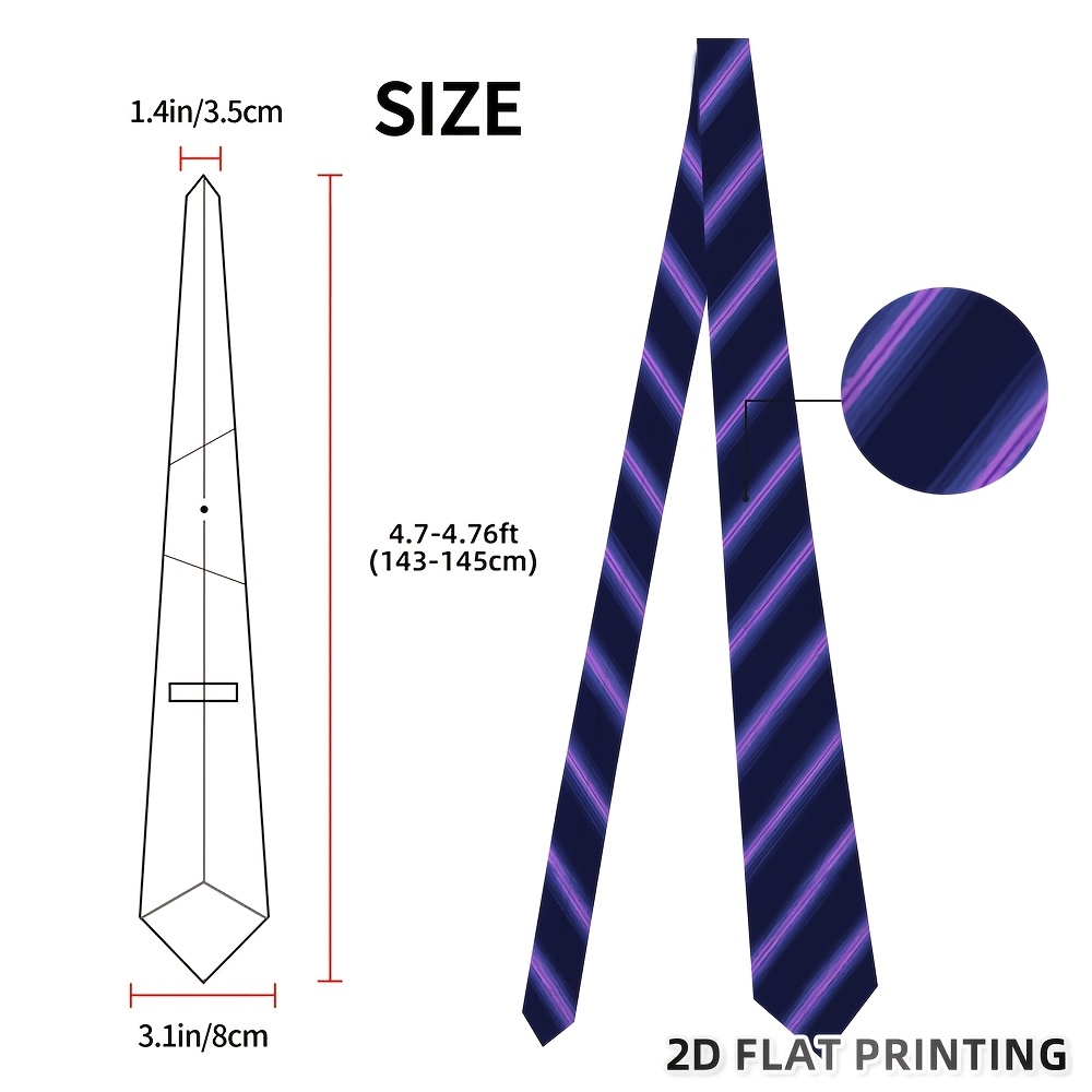 TEMU 1pc Men's Purple Diagonal Stripe Tie - Dark Suitable For Gifting For Father's Day, Graduation, Teacher's Day, - High-density Polyester Machine