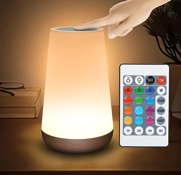 1pc touch night lamp touch night light with   warm white light 13 color rgb led lamp with portable remote control   lamp details 0