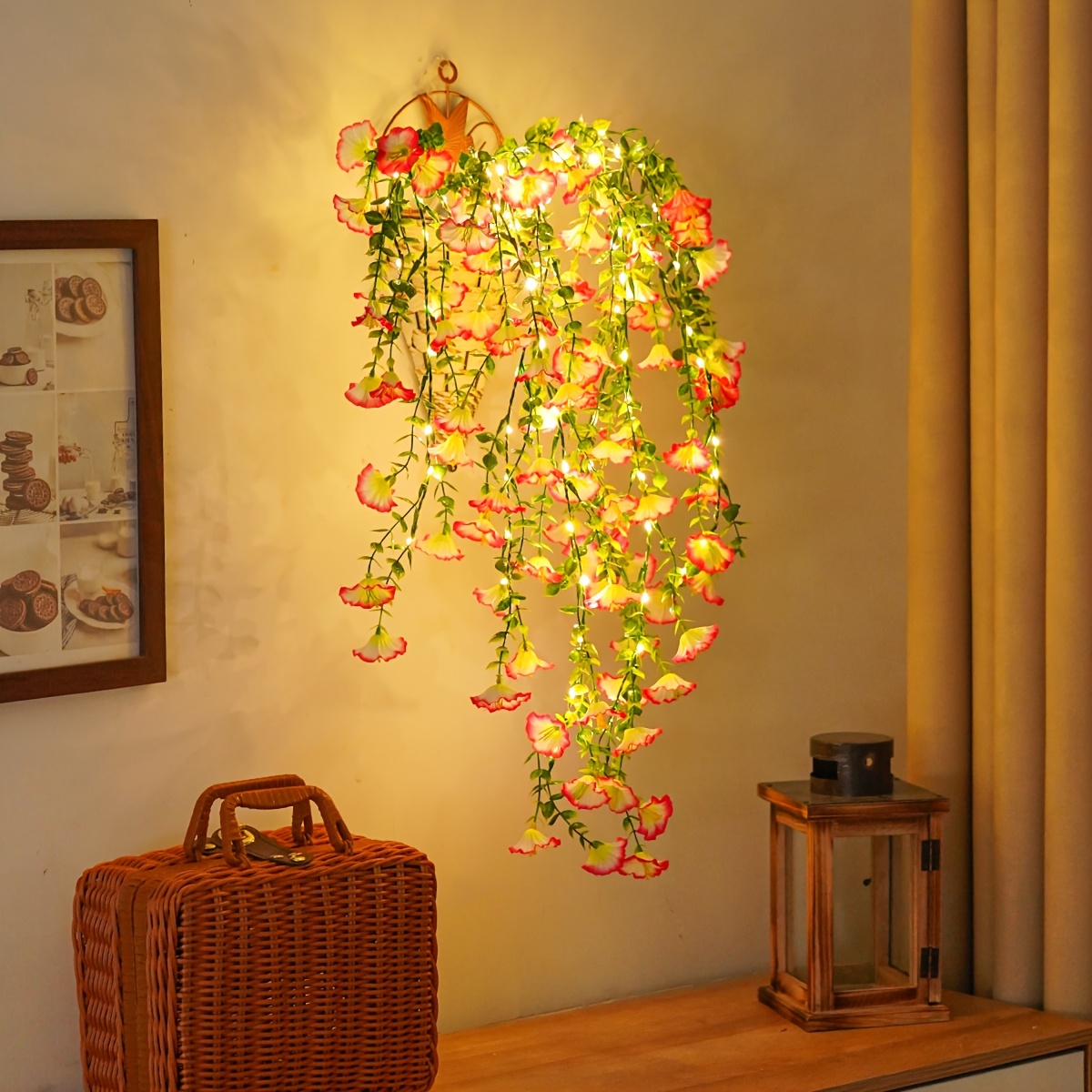 1pc of led hanging lily light a   decor lamp suitable for festivals front doors   weddings birthdays and party     cafe decoration details 6