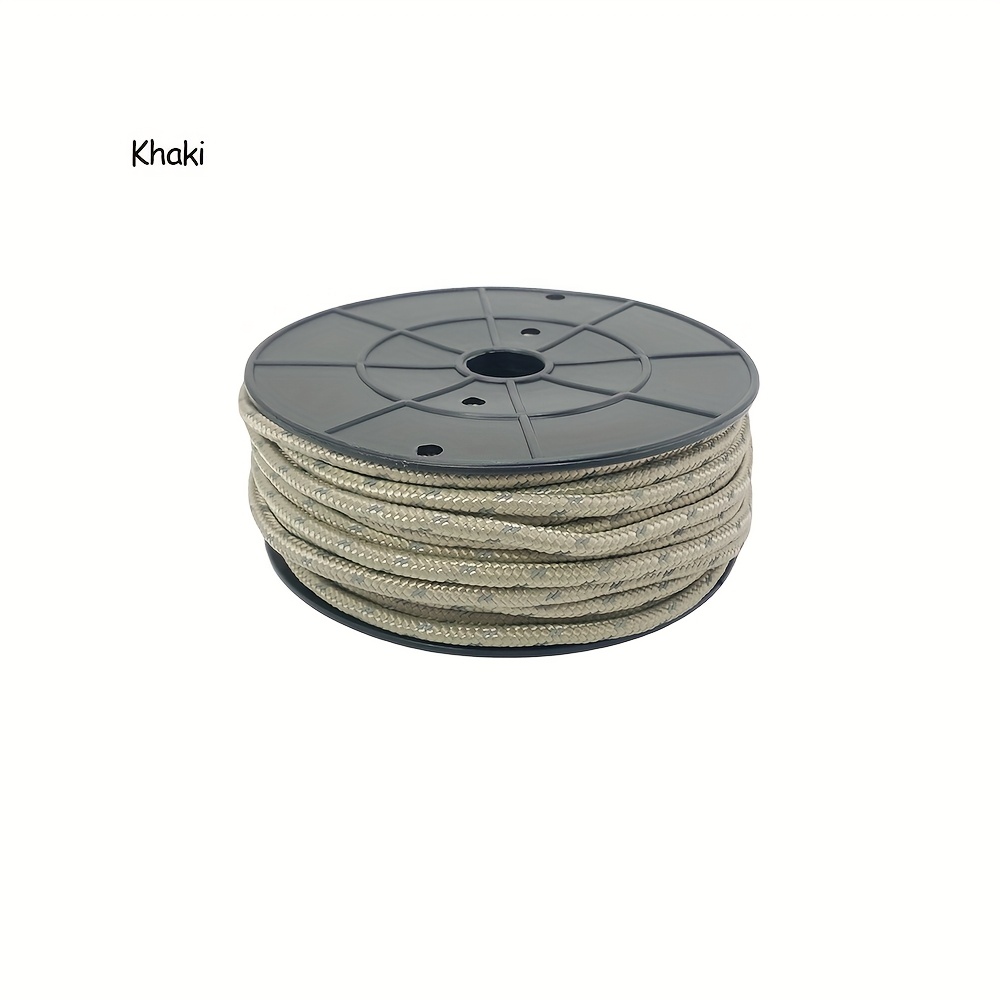 TEMU Outdoor Camping Reflektierendes Seil 30m 1 Rolle 6mm Zeltseil Camping Zubehör DIY Geflochtenes Seil Ausrüstung Wanderkleiderleine Wanderzelt