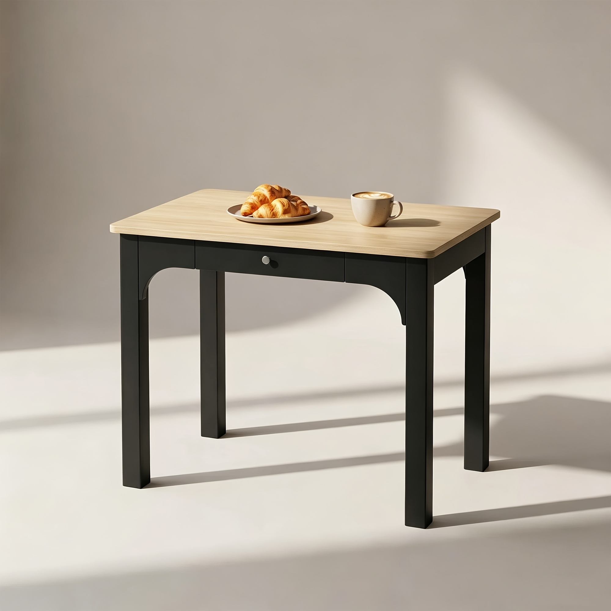 Image of Multifunctional Dining Table With Drawers, Or 4 People, Suitable For Living Room, Office, And Games