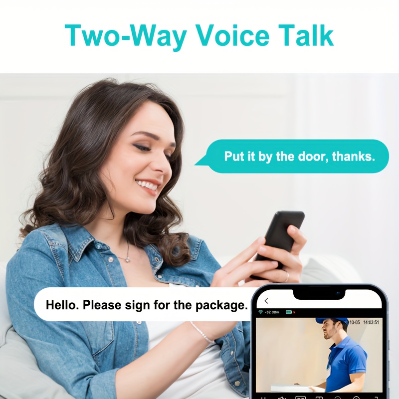 compact size 2 way talk hd night   pir motion sensor instant mobile alerts long   wireless video doorbell battery powered security camera remote control smart   wireless doorbell modern smartphone usb rechargeable details 1