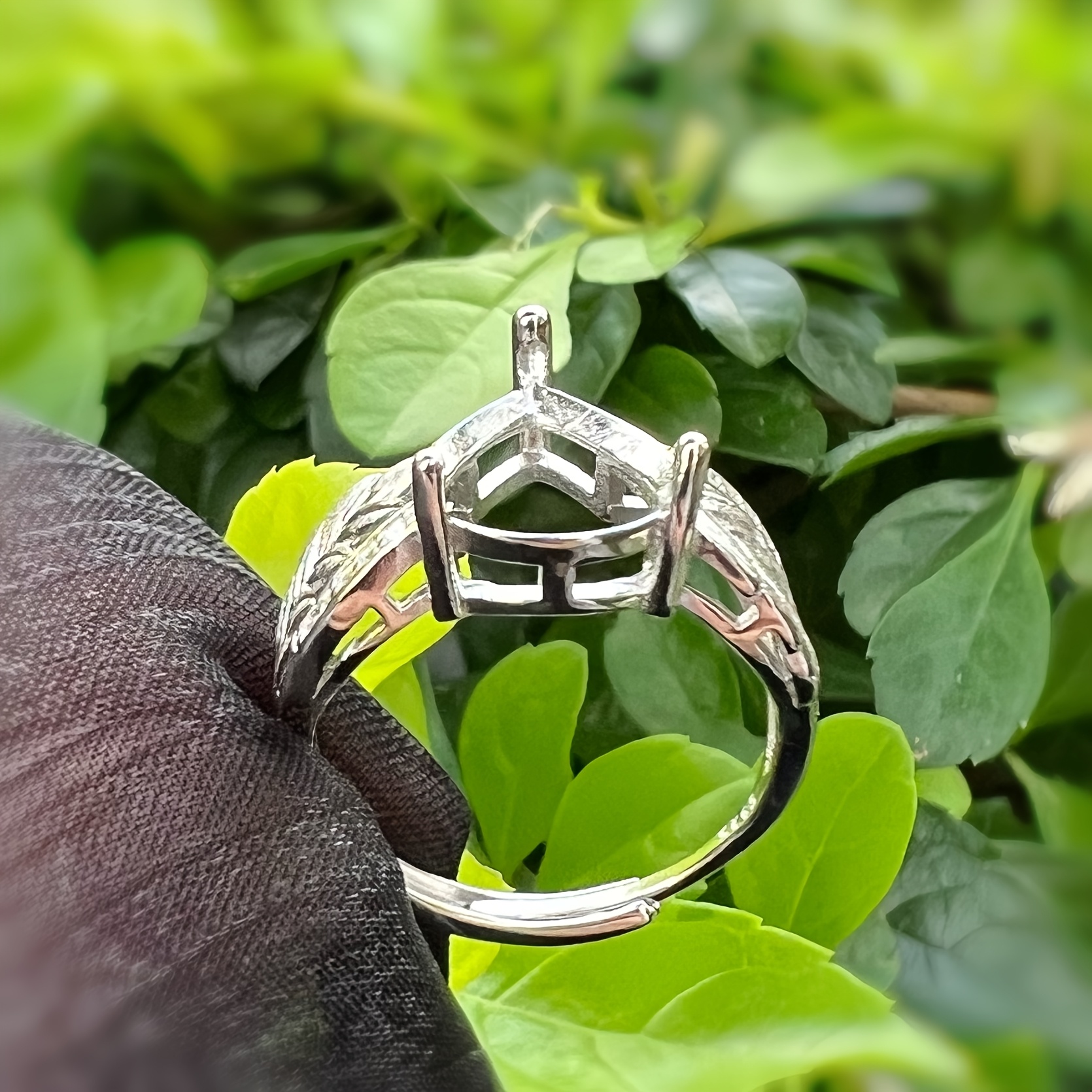 925 Silver Adjustable Ring w/Pendant 5A CZ DIY Charm Birthdays Weddings