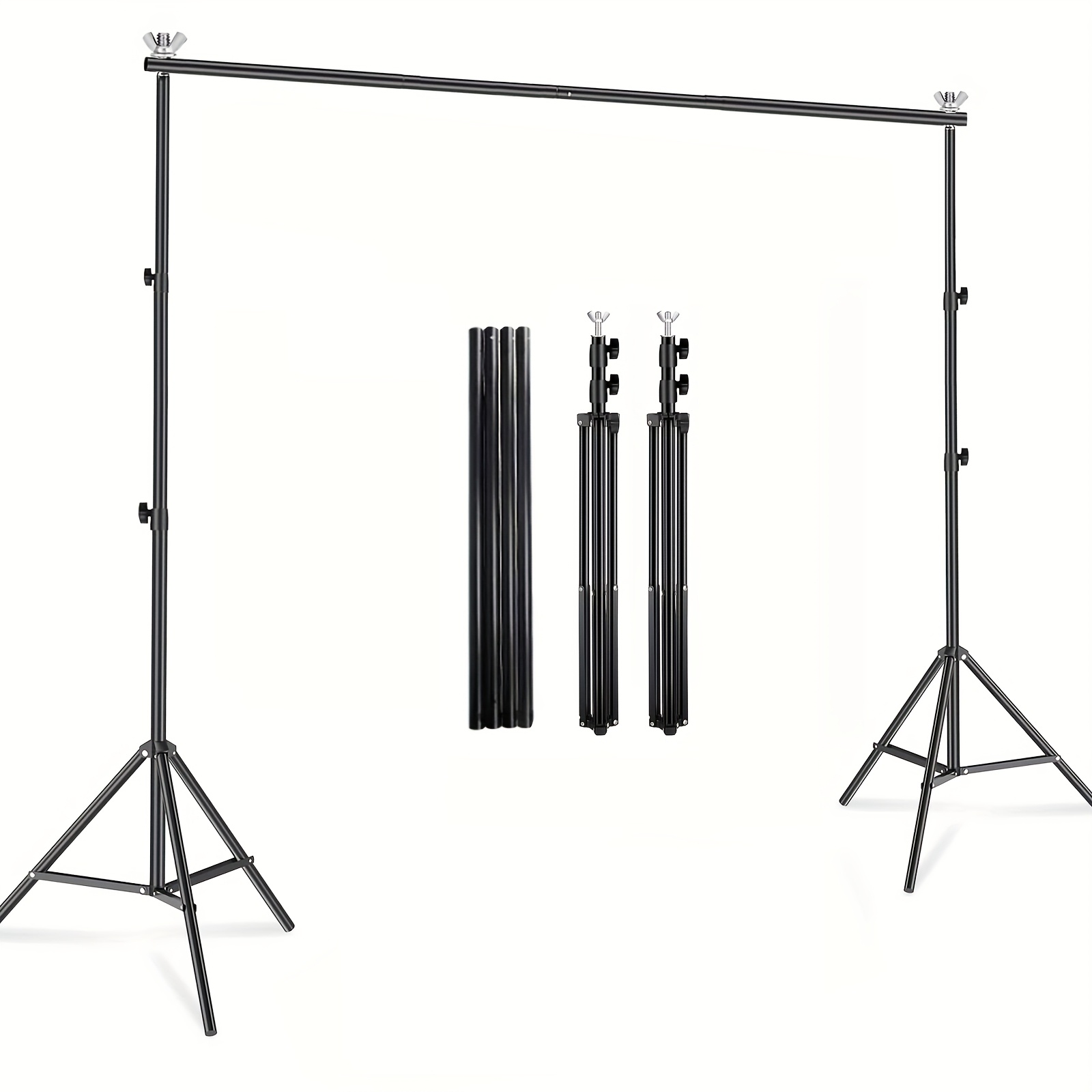 E-shop 10X7 Fuß (Breite x Höhe) Verstellbare Hintergrundständer für Fotostudios, Inklusive Balloon-Arch-Unterstützungskits mit 4 Querbalken, 4