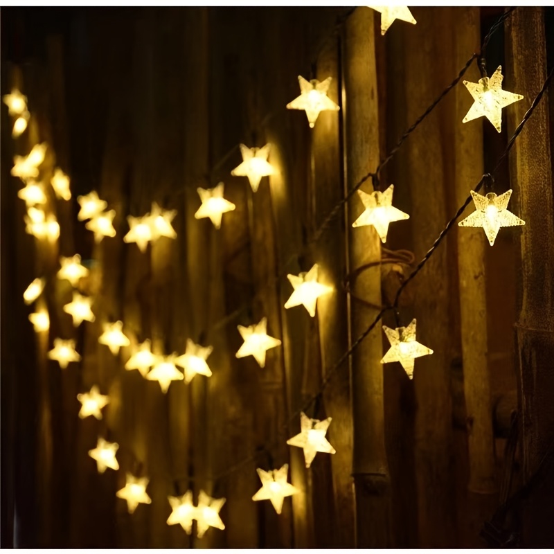 TEMU Outdoor Led Solar-powered Star Light String For Courtyard Decoration