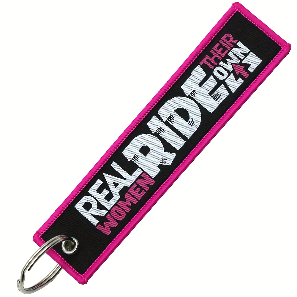 Keychains, Key Tag For Motorcycle Cars Scooter Atv Utv [ Ride Their Own] Logo Woven Label Key Ring