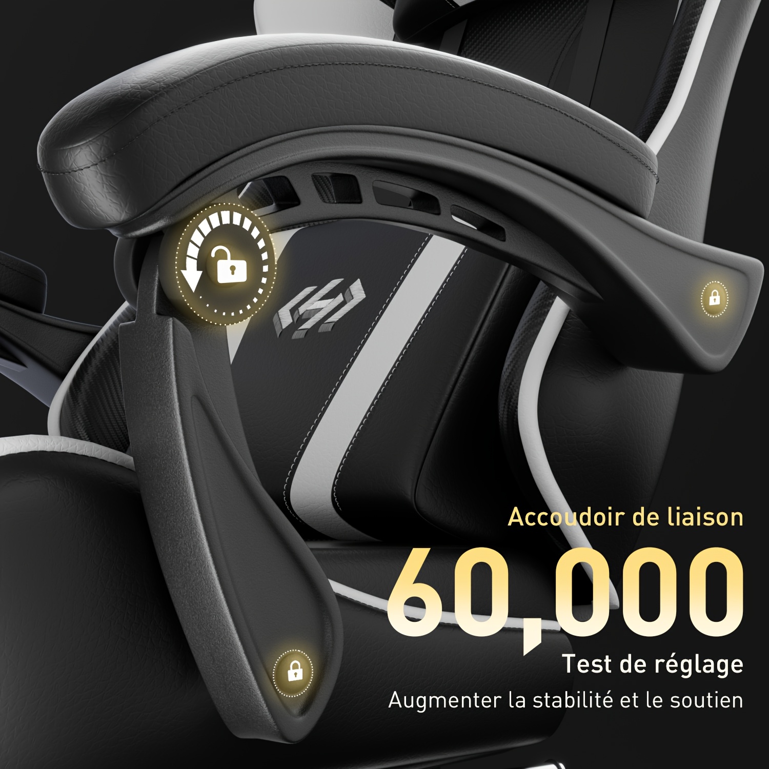 1 Chaise Gaming Ergonomique | Avec Appui-Tête, Inclinaison Réglable & Repose-Pieds, Support Lombaire Massage, Fabriquée en Matériau Durable, Respirant, Pivotant à 360 Degrés, Meilleur Cadeau Pour Père et Petit Ami, Adulte, 6 Couleurs - SOLAVERO