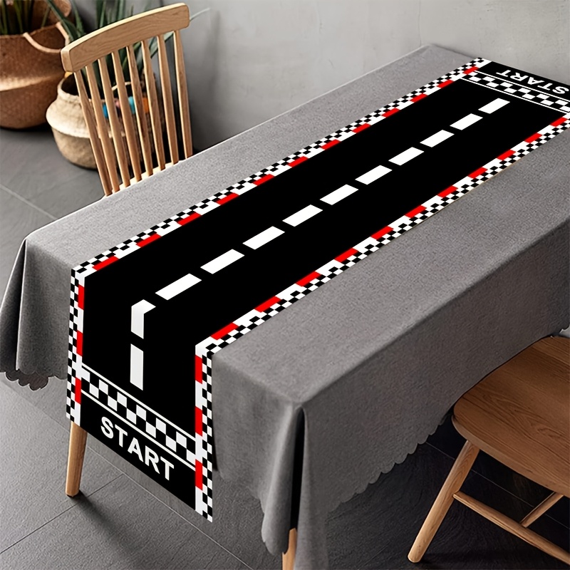 3 Pack Checkered Tablecloths - Black & White Racing Flag Pattern | 108x54 Inch PVC Table Covers For Parties