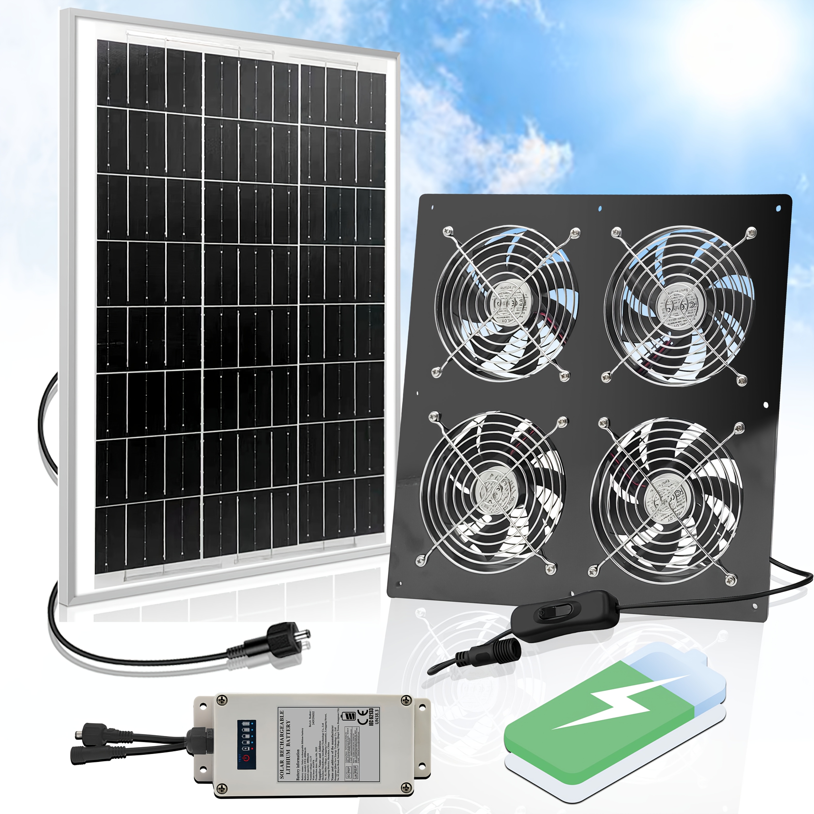 greenhouse solar fan sold on Temu New Zealand