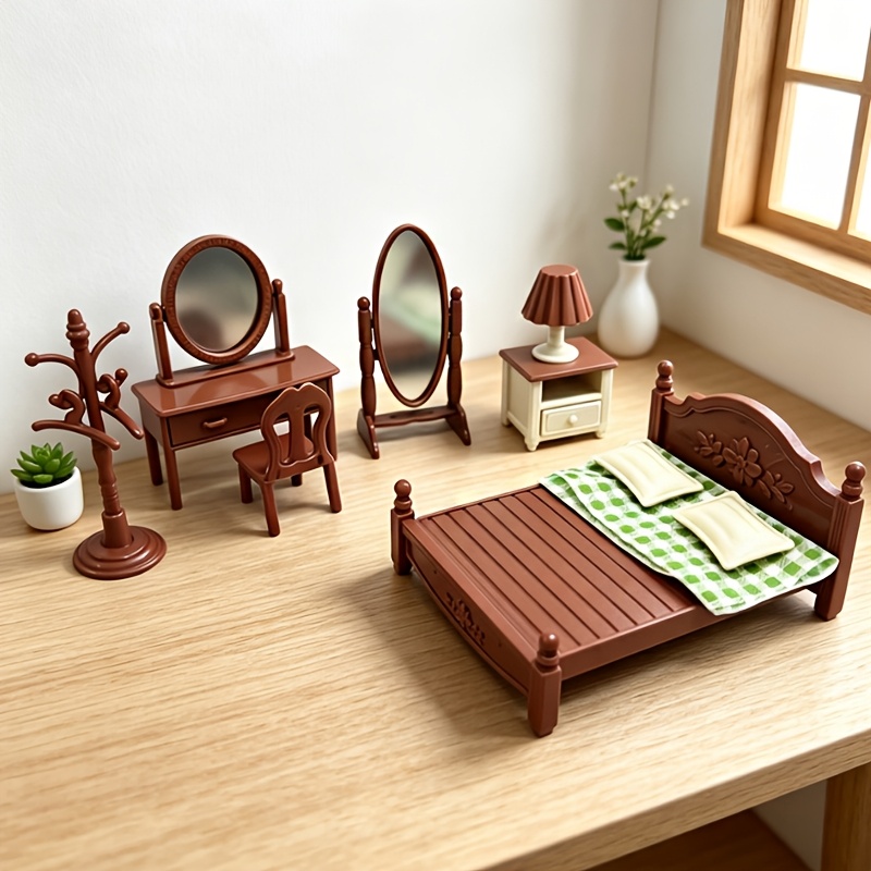 TEMU Halloween Mini Interior Diorama Scene Model Kit, Realistic Bedroom Style Furnishing Kit, Art Craft And Sewing Supplies, For Model-making Hobby