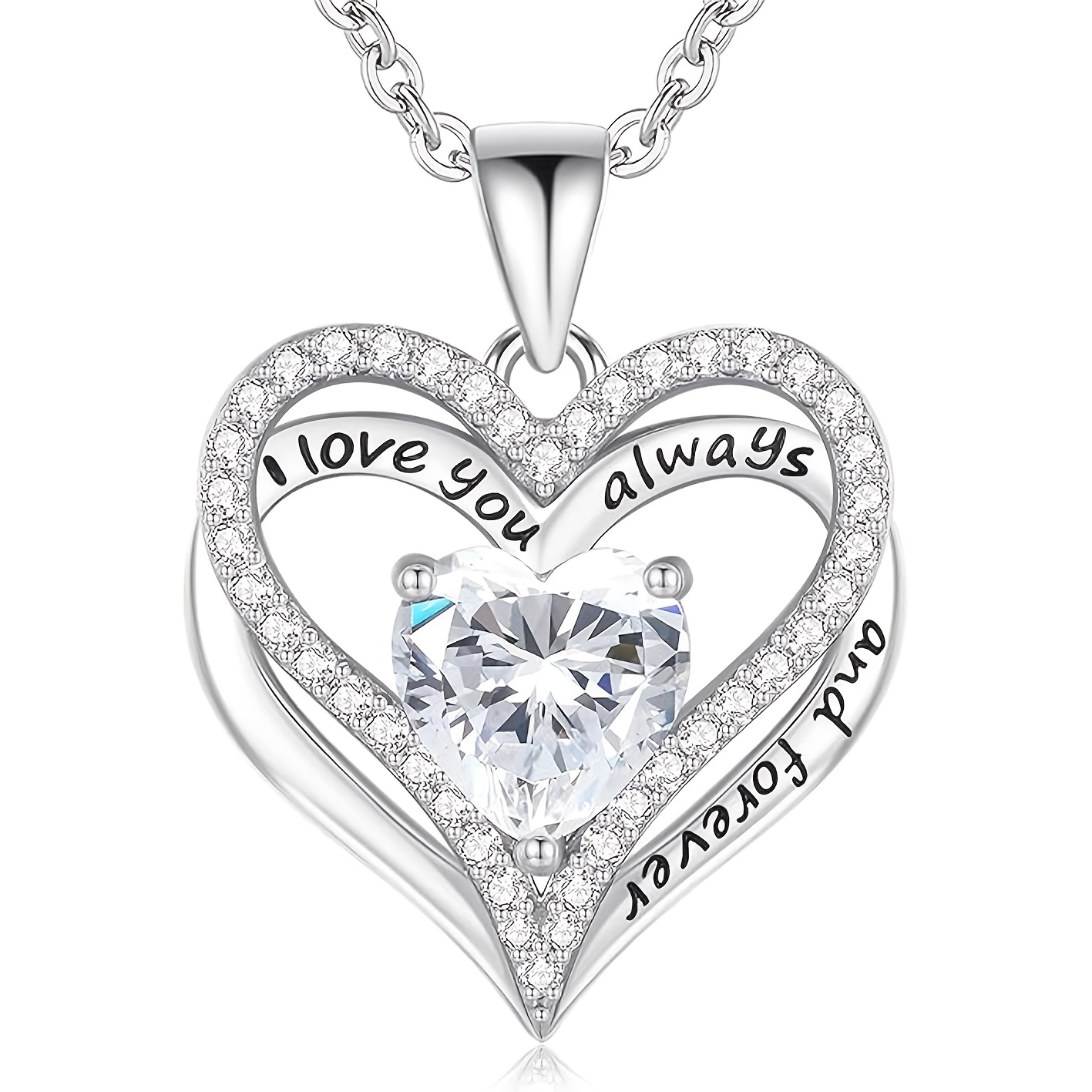 ネックレス・ペンダント Moissanite 1.8 Carat DIA Forever Heart Necklace (SILVER 925) Moissanite heart pendant 1.8ct Love Heart 925 Sterling
