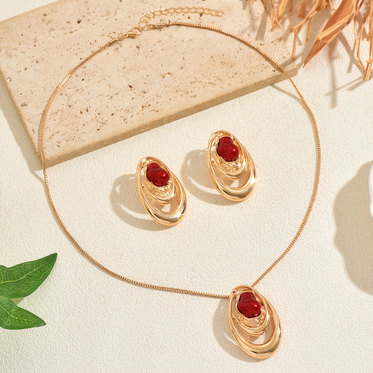 Creative Versatile Imitation Shell Water Drop Baroque Pendant Set