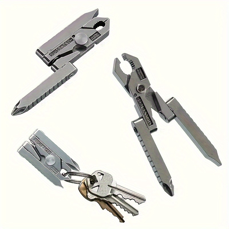 

Swiss+tech Multi-tool Set, Stainless Steel Mini Pliers, Edc Keychain With , Durable Pocket Tool Combo