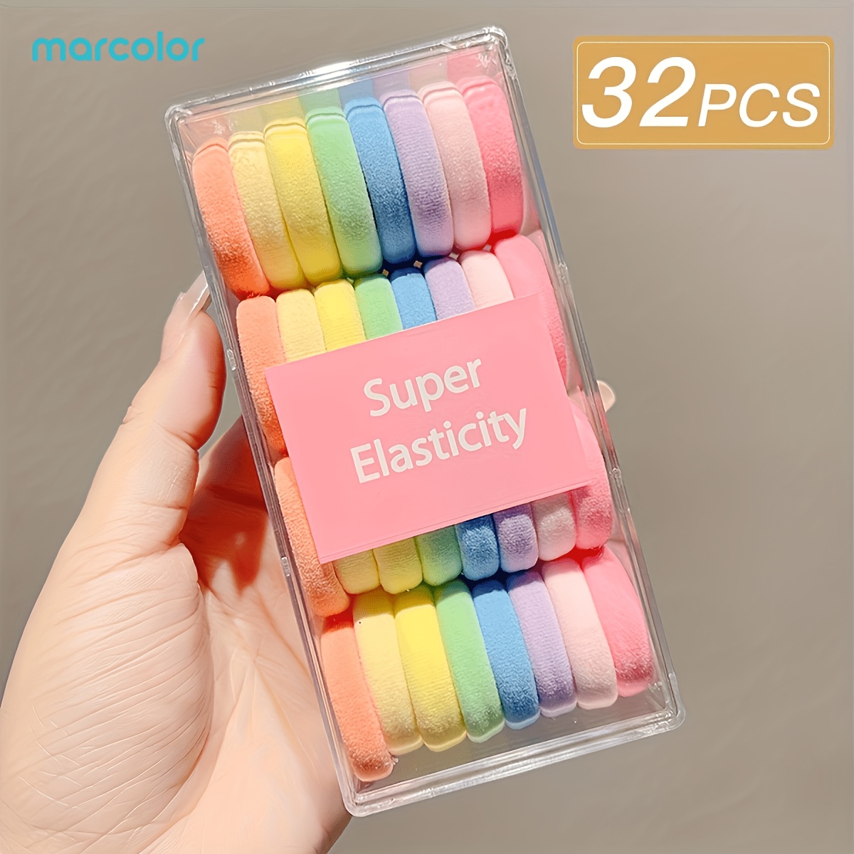 32pcs Soft Gradient Hair Tie Set with Clear Storage Case