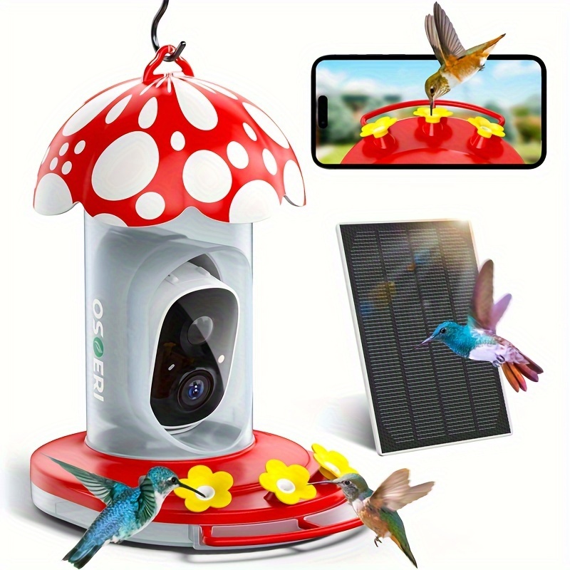 

Hummingbird Feeder With Camera, 2k Hd Ai Identify Solar Bird Feeders Camera For Outdoors Hanging, Capture Motion Bird Videos, Proof, Ideal Gift For Bird Lovers&family