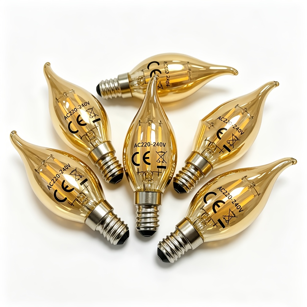 Image of E14 Led Warm White 2700k Warm White 2200k 4w Ac220v-240v Suitable For Home Lighting Hall Lamps Bedroom Lamps Kitchen Lamps 6pcs