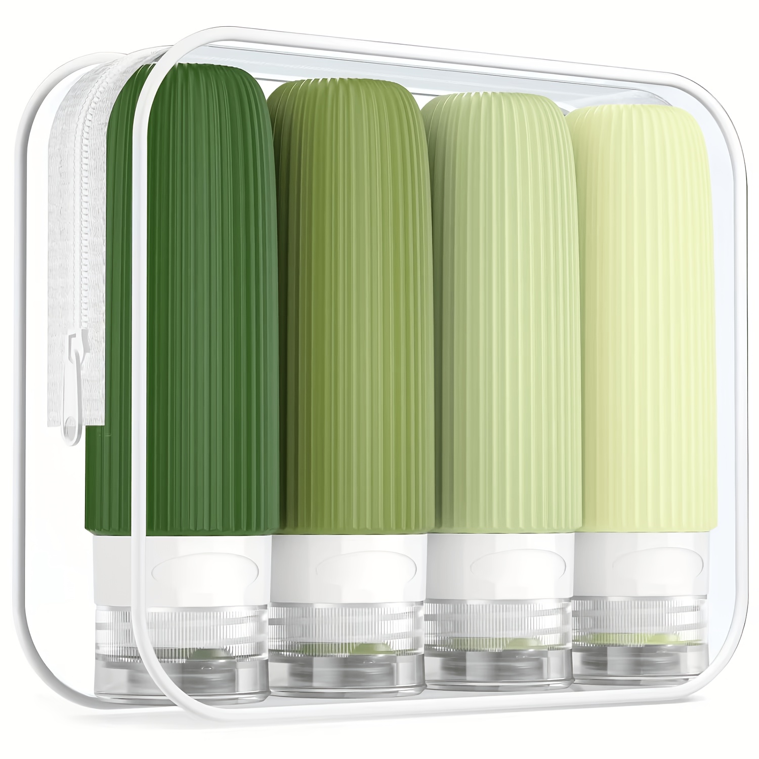 TEMU 5pcs (includes Toiletry Bag) Made Of Food-grade Silicone, It's Soft, Drop-resistant, And Squeezes Without Residue - Lotions, Serums, And Shower