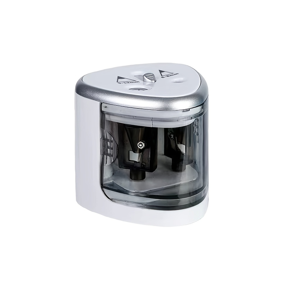 Dual-hole Electric Pencil Sharpener Semi-automatic Dual-hole Pencil Sharpening Machine Sharp Blade Battery Powered (battery Not Included)