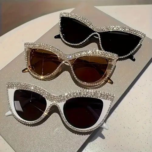 3pcs advanced sense frame with artificial cat eye frame fashion decorative glasses