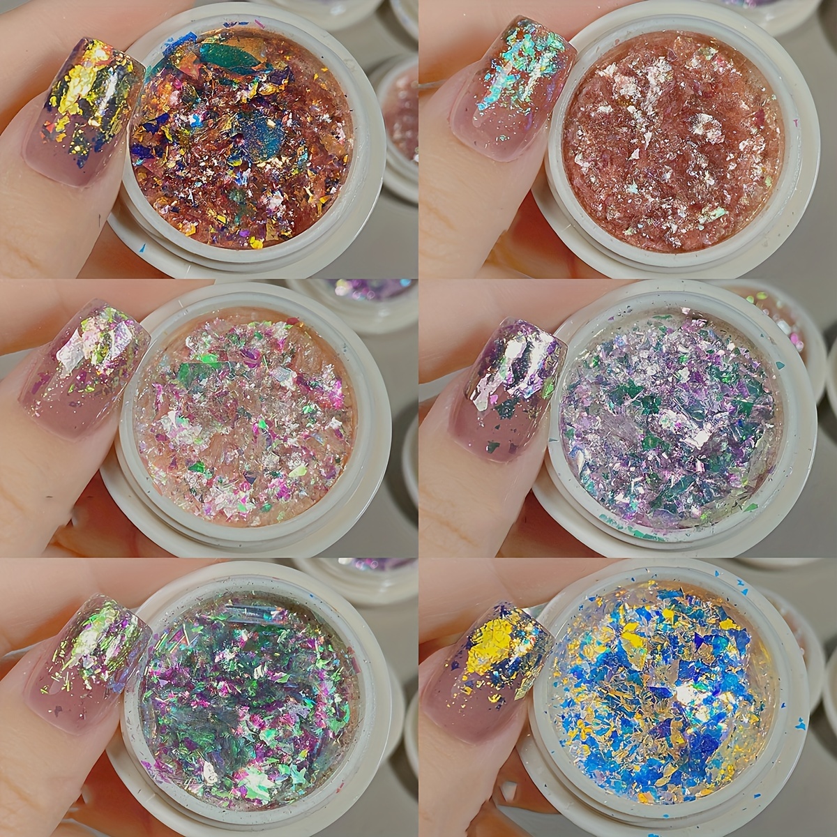 

1pc Aurora Gradient Powder - Ultra-thin Large Sequins Nail , Nail Glitter Sequins, Holographic Nail Glitter Sequins, Nail Art Decorations Set For Manicure Design