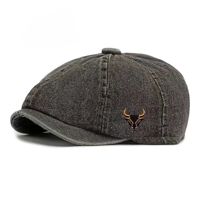 TEMU Men's Vintage -pointed Cap, Lightweight, Suitable For , Durable For Daily Wear, . Features Holiday Elements With A Short-brim Baseball , Ideal