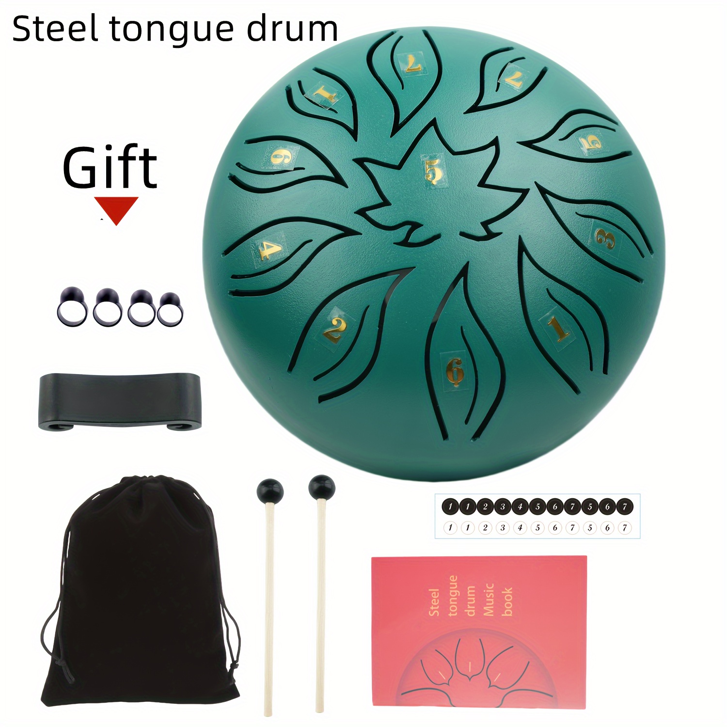 

6-inch Steel Tongue Drum Set With 11- , Carbon Pan Drum, Surface , Machine-made Artificial Tuning, Includes Carrying Bag - Adult Gift Percussion Instrument