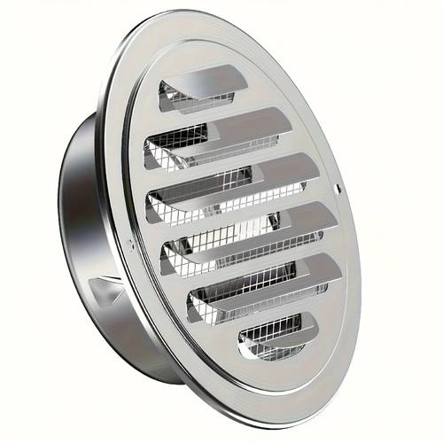 item picture 1pc metal bathroom exhaust fan ventilation hood circular rainproof insect proof anti blocking air grille wall ceiling office versatile for multiple