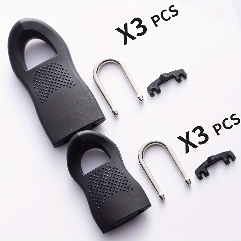 TEMU 6 Piezas de Cremallera Desmontable, Accesorios de Cabeza de Cremallera, Reparación de Colgantes, Hebilla de Cremallera, Accesorios de Costura