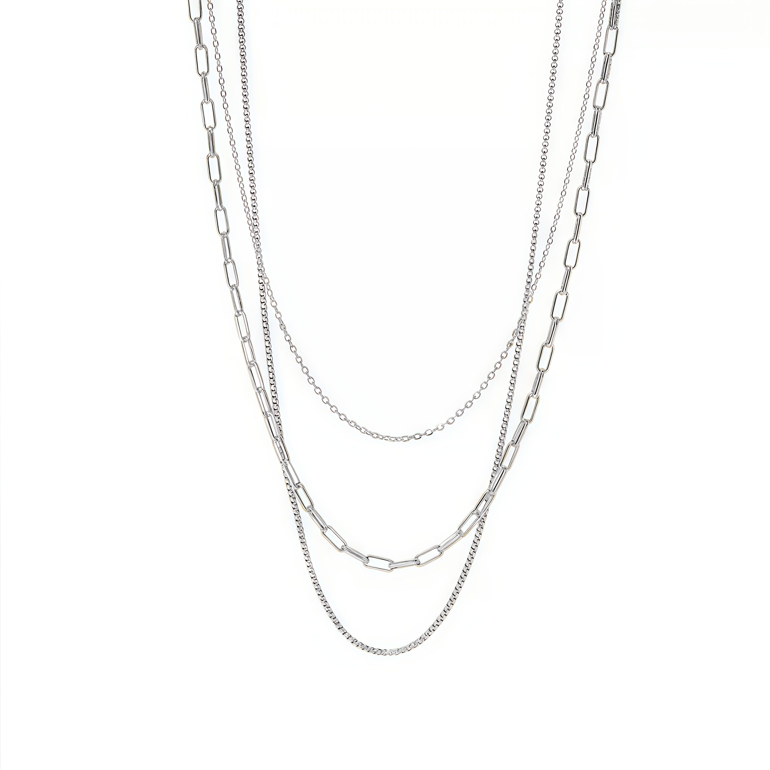 E-shop Hochwertige goldene Damen-Stapelkette aus Edelstahl, farbbeständig, bequem vielseitig, schlicht elegant, geeignet für den oder als Party-Mode,
