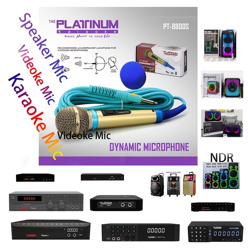 TEMU Platinum Pt-8800s Professional Vocal Dynamic Microphone, Microphone For Singing, Mini Microphone, Original Microphone For Karaoke, Microphone