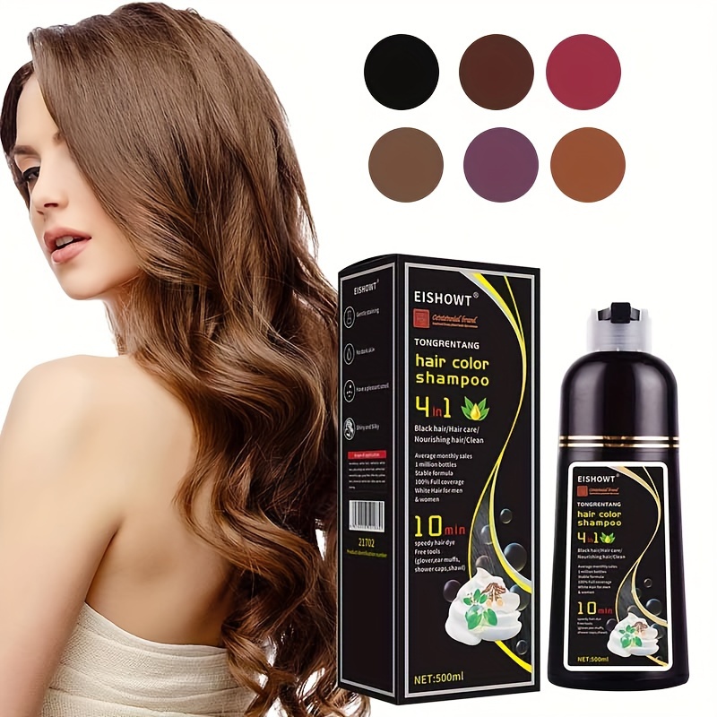 black hair dye plant based gentle hair covers gray hair foam - Temu