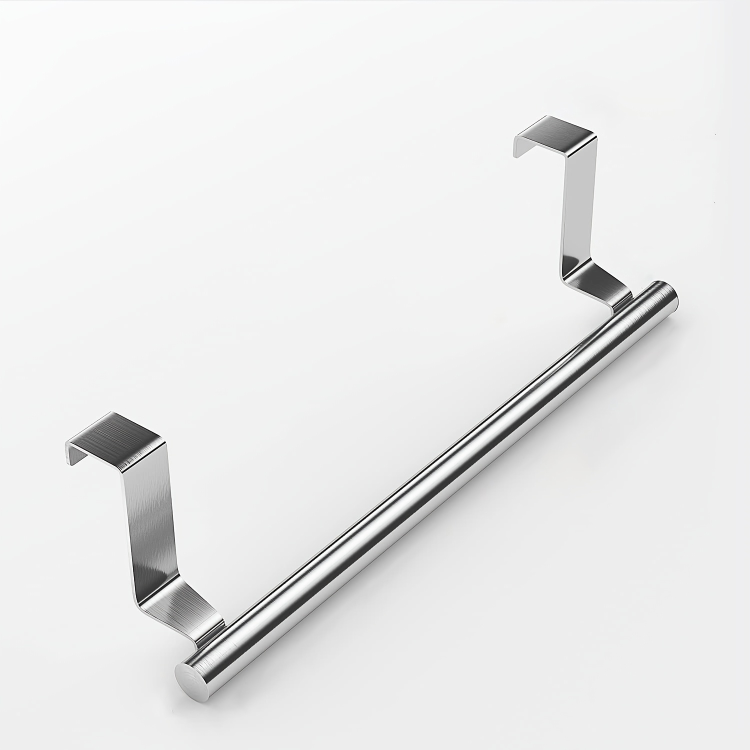 Image of 1pc Over The Door Towel Rack, Stainless Steel Towel Holder And Washcloth Rack, 9in Over Hand Dish Towel Bar For Bathroom Holder Cupboard, Towel Racks