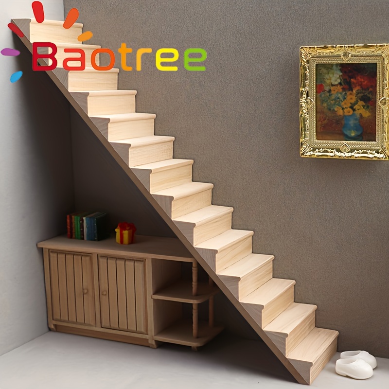 

Doll House Simulative Mini Railless Stairs, Miniature Scene Decoration