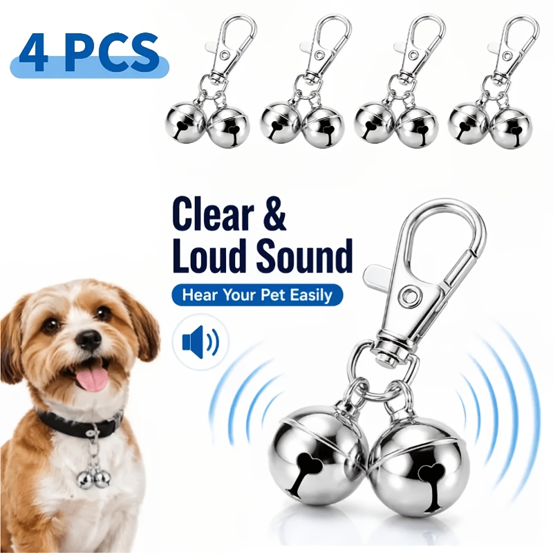 pet   collar bells 4pcs pet   collar bells keychain bells pet supplies clavicle tool additions   and durable without battery Product details 0