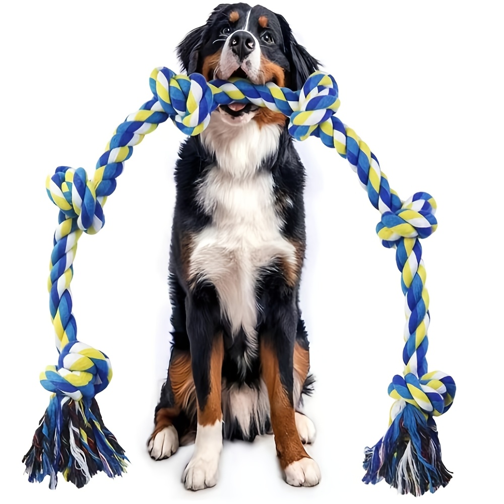 TEMU Dog Rope Toy For Large Dogs, 42 Inch 6 Knots, Tug Of War Rope For Large Breeds, For & Boredom Relief