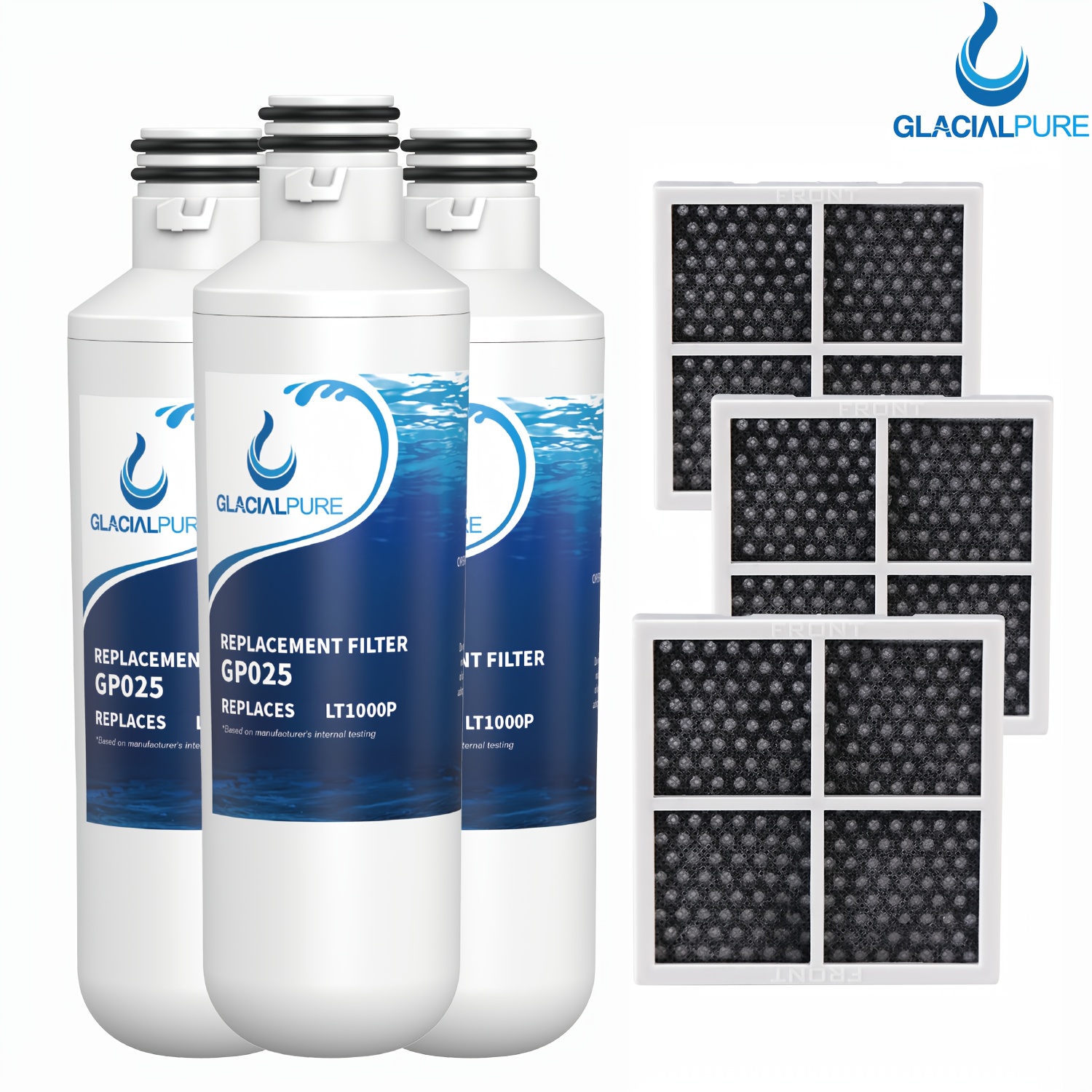 TEMU Glacialpure Replacement For Lt1000pcs Adq747935 Refrigerator Water Filter And Air Filter, Replacement For Lg /pc/pcs Lmxs28626s Lfxs26973s