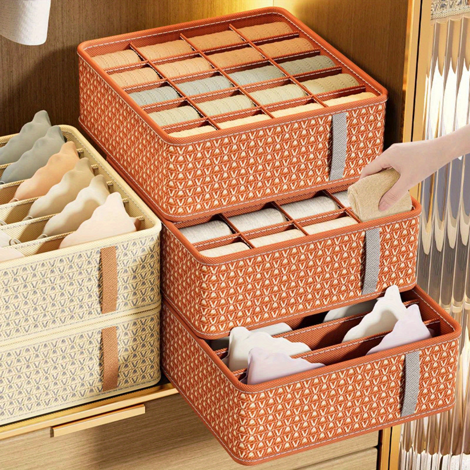 

3 Pieces Collapsible Closet And Drawer Organizer, Underwear And Sock Storage Boxes