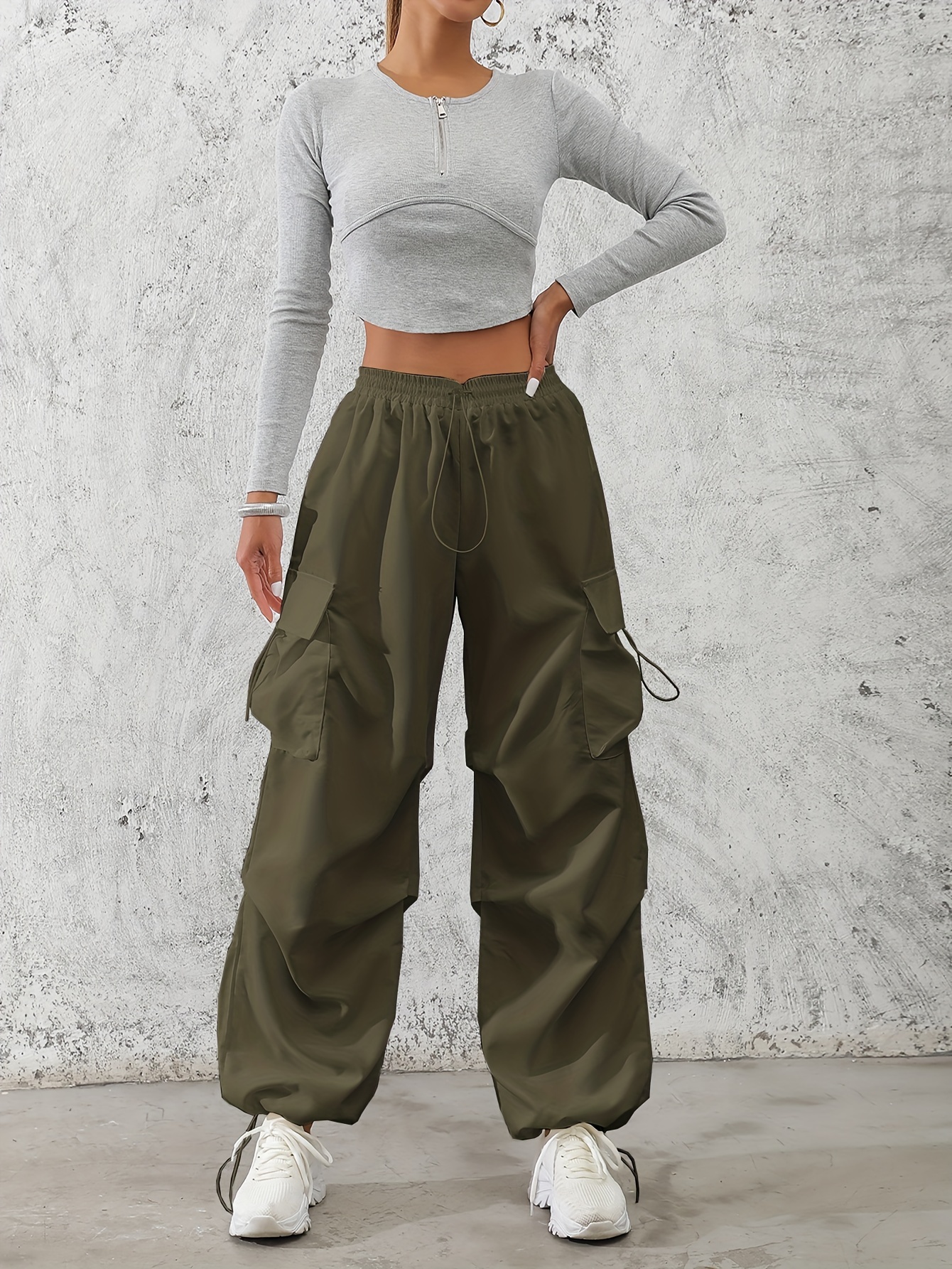 【COLOR iN ID】Kaina Over Cargo Pants Beyond The Limit Style P122 Cargo Pants Color Lt Grey Size