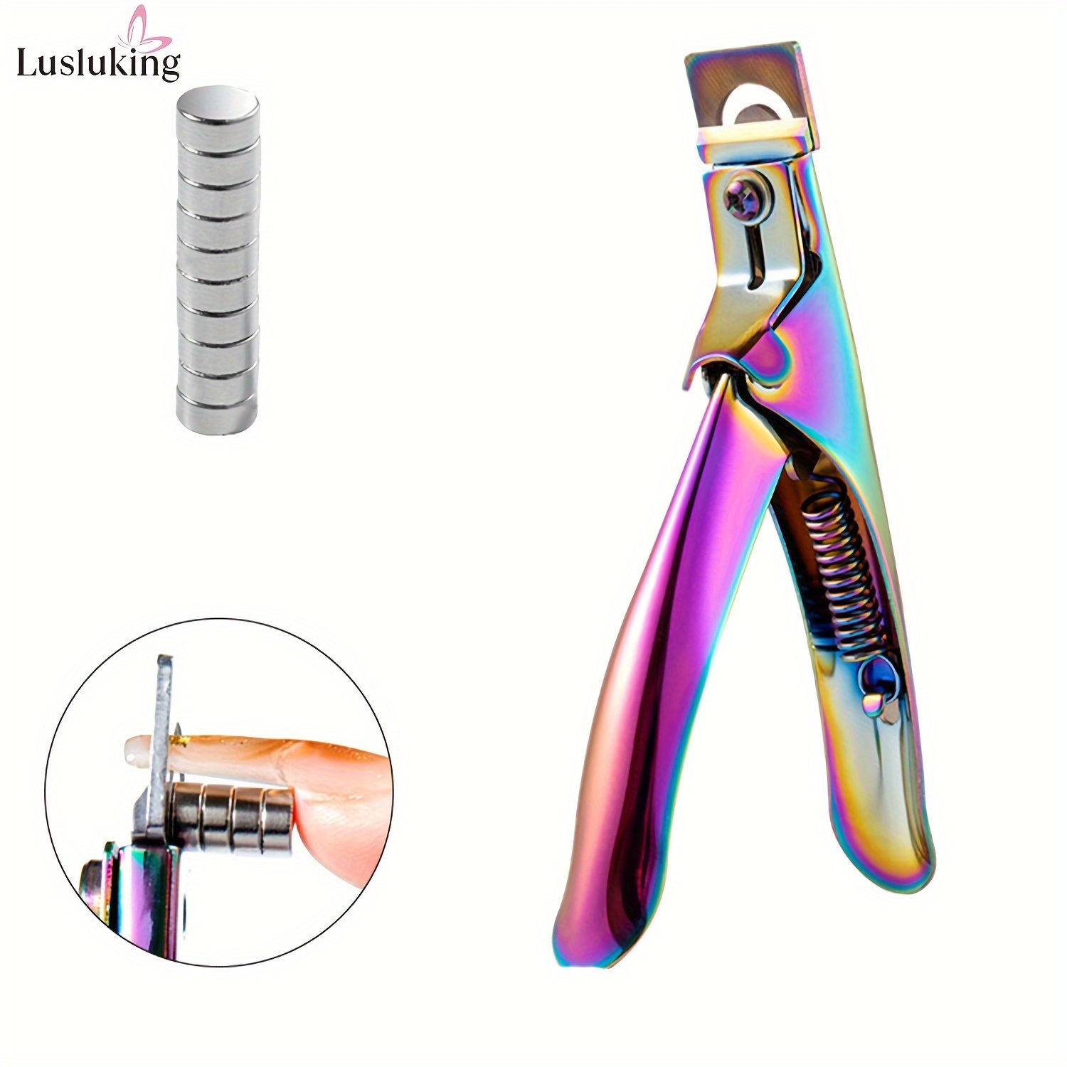 

1pc Lusluking Steel Pill Included, Sharp Straight , Hypoallergenic Fingernail , Toenail For And Pedicure