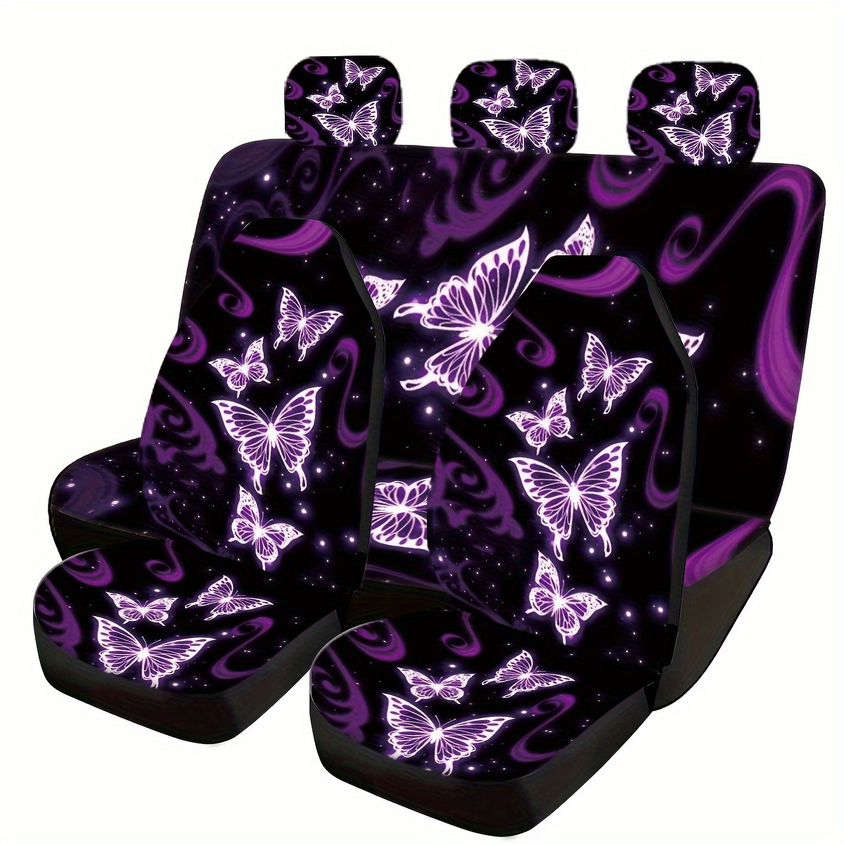 

7pcs Fit Purple -the-dark Car Seat Covers - Breathable Polyester,